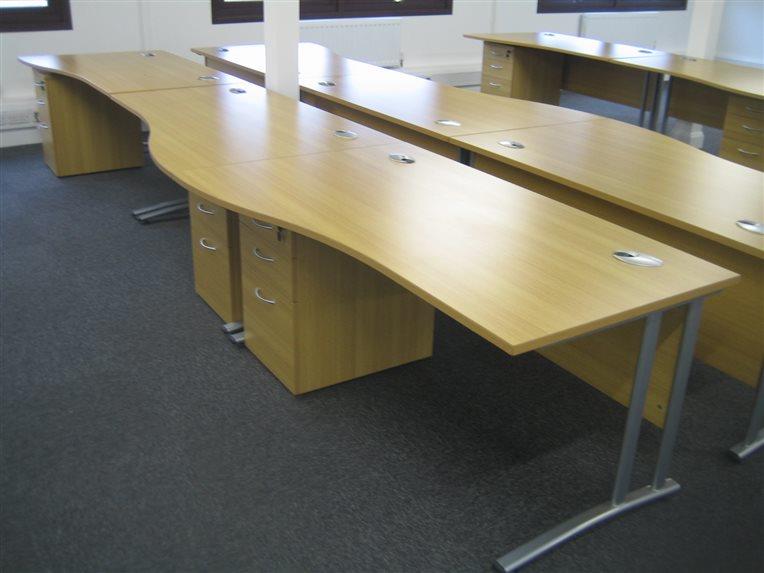 Oak Wave Desk Installation - Tonbridge - CK Office Furniture