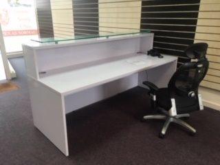 White High Gloss Reception Desk - Peterborough Installation - CK Office Furniture