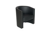 CK Black Leather Tub Chairs