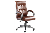 Catania High Back Chair - Brown Leather Faced
