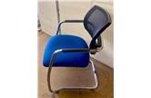 Mesh Back Visitor Chair - Cantilever Frame - Ocean Blue