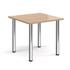 800 x 800 Square Table, Beech Top, Chrome Legs