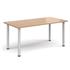 1600 x 800 Rectangular Meeting Table, Beech Top, White Legs