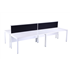 CK White Bench Desks With Silver Legs & CK Desktop Screens In Black