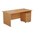 Start Rectangular Panel End Desk + 2-Drawer Mobile Pedestal