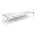Adapt 2 Bench Desks - 6 Person Back To Back With White Top & Wooden Edge