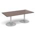 Rectangular Table With Trumpet Bases - Walnut