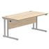 Primus Rectangular Desk - 1600w x 800d - Oak + Silver Legs