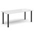1800 x 800 Rectangular Meeting Table, White Top, Black Legs