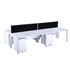 CK White Bench Desks With White Legs & CK White Pedestas & CK Desktop Screens In Black