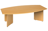 2.4m Boat-Shaped Boardroom Table With Arrow Head Legs
