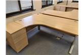 Second Hand 1800 Radial Desks In Light Oak With Desk High CKU1294