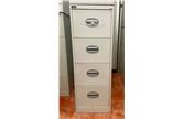 Used Silverline Midi 4 Drawer Filing Cabinet In Light Grey with Key