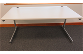 Used White 1600 Desk with Pedestal CKU1883