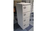 Second Hand 4 Drawer Executive Filing Cabinet Light Grey
