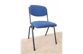 Used Blue Stacking Chair With Black Frame & Legs