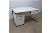 Used White 1200 Desk Cantilever With Pedestal CKU2129