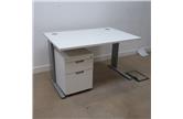 Second Hand 1200 White Beam Desk With Drawers CKU2131