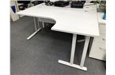1600mm White Radial Desk With Desk High Pedestal CKU2177