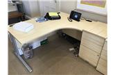 CKU2196 Used 1600mm Maple Radial Desk With Desk High Pedestal