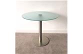 Round Glass Meeting Table With Brushed Chrome Base