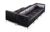 Modular Sofa In Black Faux Leather