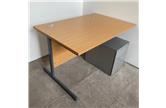 1200mm Straight Oak Cantilever Desk