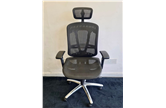 Black Mesh & Chrome Fully Adjustable Operator Chairs with Headrest