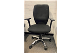 Black & Chrome Operators Chair With Adjustable Arms