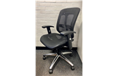 Black Mesh & Chrome Fully Adjustable Operator Chairs