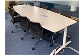 Boardroom Table with I-frame Base plus Ten Chairs