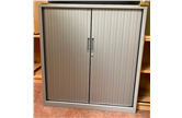 Used Silver Tambour Cupboard 1100mm High