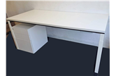 Knoll Rectangular 1800 White Desk with Mobile Pedestal