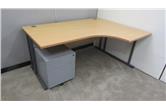 Assortment of Used Radial Desks and Pedestals