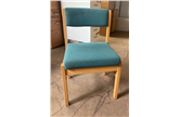 Second Hand Turquoise Wood Frame Visitors Chair  CKU1257