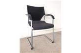 Used Wilkhahn Black/Grey Cantilever Chair Brushed Chrome Frame CKU1487