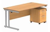 Primus Rectangular Desk + Drawer Unit Bundle
