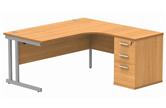 Primus Radial Desk + Drawer Unit Bundle