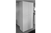 2m White Wooden Double Door Stationery Cupboard