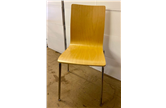 Bistro Chair Beech Wooden Shell Chrome Legs