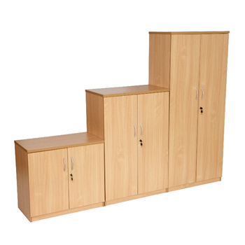 CK Wooden Double Door Stationery Cupboards - Beech