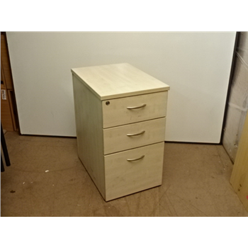 Used 3 Drawer Desk High Pedestal In Maple Used Second Hand