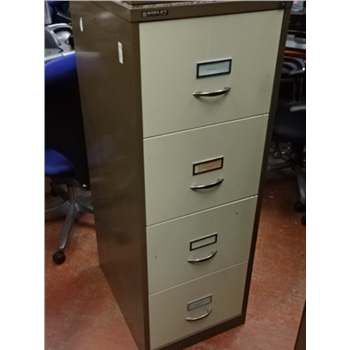 Second Hand Bisley 4 Drawer Filing Cabinet In Coffee Cream