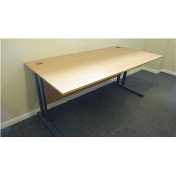 Used 1600 Beech Straight Desk Without Drawers