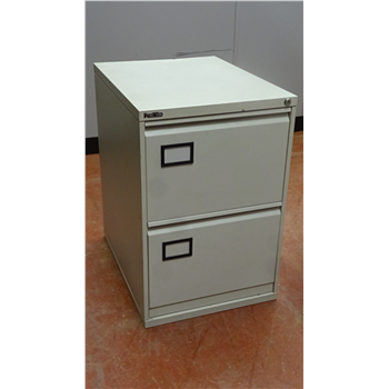 Used Punchline 2 Drawer Filing Cabinet Light Grey