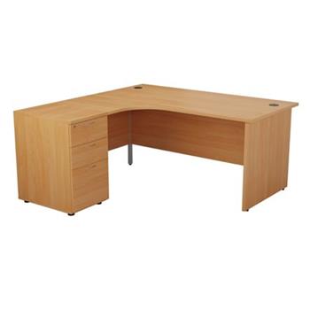 Start Radial Desk With Panel-End Legs (Left-Hand Return)