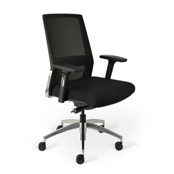 Nero Mesh Task Chair With Polished Aluminium Base
