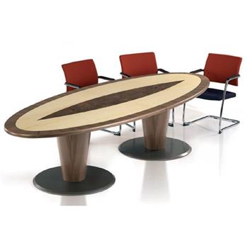 Executive Oval Boardroom Table With Crossbanded Veneer