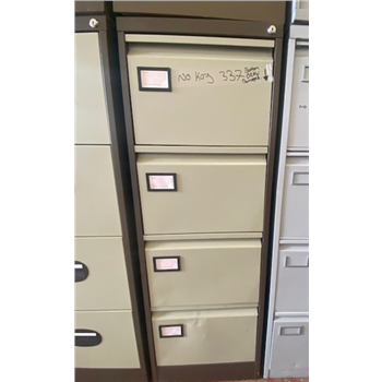 Damaged 4 Drawer Executive Filing Cabinet Light Grey