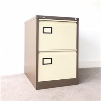 Used Storage Connections Plus 2 Drawer Filing Cabinet Coffee Cream